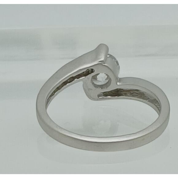 1.5CT Vintage White Gold EP Band Satin Brushed Finish Solitaire Ring Size 9 - Picture 5 of 8
